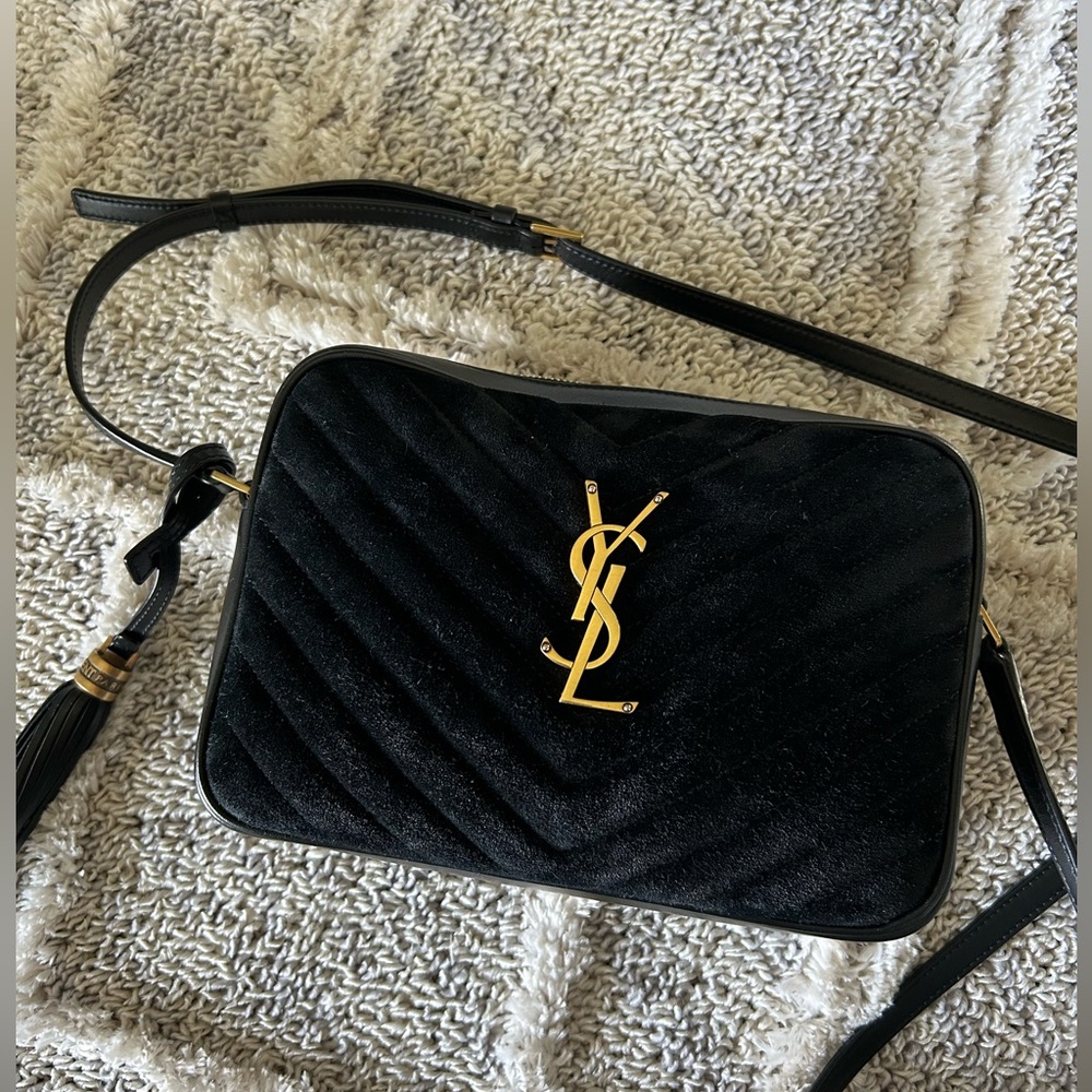 Lou YSL Suede Camera Crossbody Bag